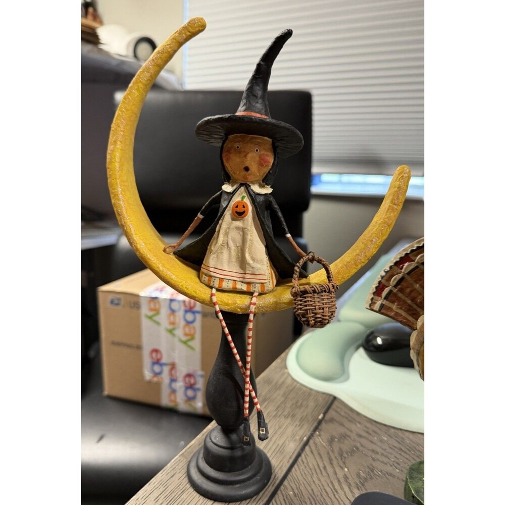 Lori Mitchell Moonlight Magic #11099 Witch on Moon Halloween Primitive